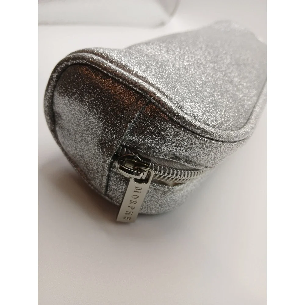 Morphe Makeup Bag Sparkly Silver Glitter Pouch Toiletry Bag Cosmetic Bag